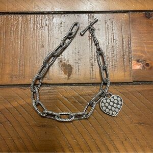 John Hardy Silver Chain Bracelet with Heart Charm
